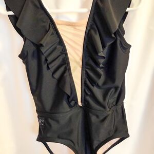 Black Ruffled Kids Bodysuit